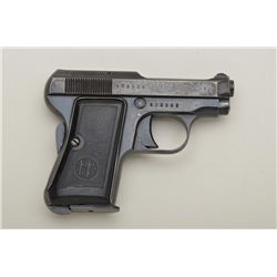 Beretta Model 318 semi-auto pistol, 6.35mm cal., 2-1/2” barrel, blue finish, black hard rubber grips