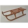 Image 2 : Antique wood and metal sleigh measuring 36” in length. The bottom of center slat is marked Mace and 