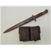 Image 1 : Mauser bayonet and metal scabbard (matching serial #s) in overall good condition with double leather