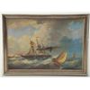 Image 1 : Framed color print on canvas of the Civil War steamer Sultana, approx. 23” x 31” in overall good con