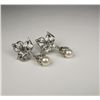 Image 2 : Beautiful Old Hollywood Style Pearl and Diamond Earrings with pearls measuring 8.00 mm each with 100