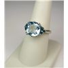 Image 1 : Elegant Aquamarine and Blue Diamond Ring weighting approx. 6.00 carats set in 14 karat white gold. R