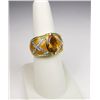 Image 2 : Dramatic Designer Citrine and Diamond Ring with Gold Enameling 30 pave set round diamonds set in 14 