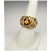 Image 3 : Dramatic Designer Citrine and Diamond Ring with Gold Enameling 30 pave set round diamonds set in 14 