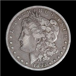 1893 U.S. Carson City $1. About V.F. to circ. A scarse to rare date. Est.: $350 - $700.