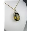 Image 2 : Exceptionally Large Quartz Pendant weighing approx. 50-60 carats with 6 accent diamonds set in 14 ka