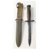 Image 2 : Lot of 5 misc. fixed blade knives, each with a sheath including a leather stack grip U.S. M8 bayonet