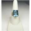 Image 2 : Marvelous Large Swiss Blue Topaz Ring weight approx. 10.00 carats set in custom made 14 karat yellow