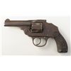 Image 1 : Antique Iver Johnson hammerless DA revolver, .38 cal., 3-1/4” barrel, blue finish, checkered hard ru