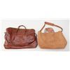 Image 1 : Lot of 2 beautiful leather large document bags, one by Hartmann, the other marked “Made in Italy”; b