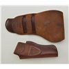 Image 14 : Lot consisting of holsters and cartridge belts. Number 1 basket weaved carved holster marked Eubanks