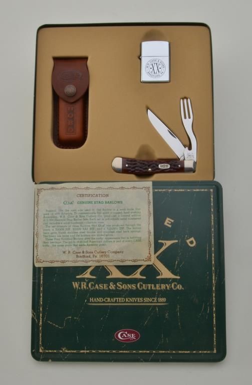 W.R. Case & Sons Cutlery Co. XX Hobo folder knife, leather sheath and