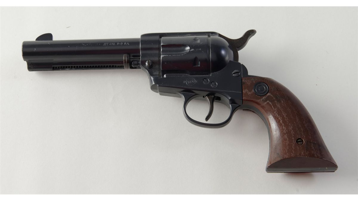 Daisy BB gun in the shape of a Colt SAA revolver, .177 cal., in overall ...