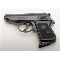Iver-Johnson Model TP-22 DA semi-auto pistol, .22 cal., 3” barrel, blue finish, checkered plastic gr