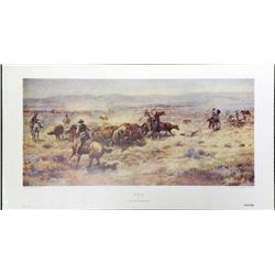 Charles M. Russell The Roundup Cowboy Art Print