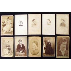 10 Antique CDV Portrait Photographs Photo Women