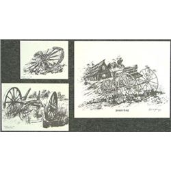 3 Art Prints Cecil Young YESTERDAY Western County