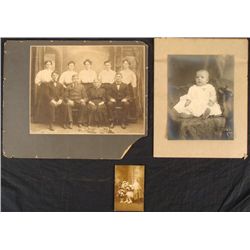 2 Large Antique Photographs, 1 Real Photo Postcard