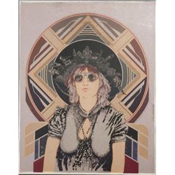 John Asquith Signed Art Print Aurora Woman in Hat