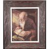 Image 1 : Original Drawing Old Man Reading Scripture Framed