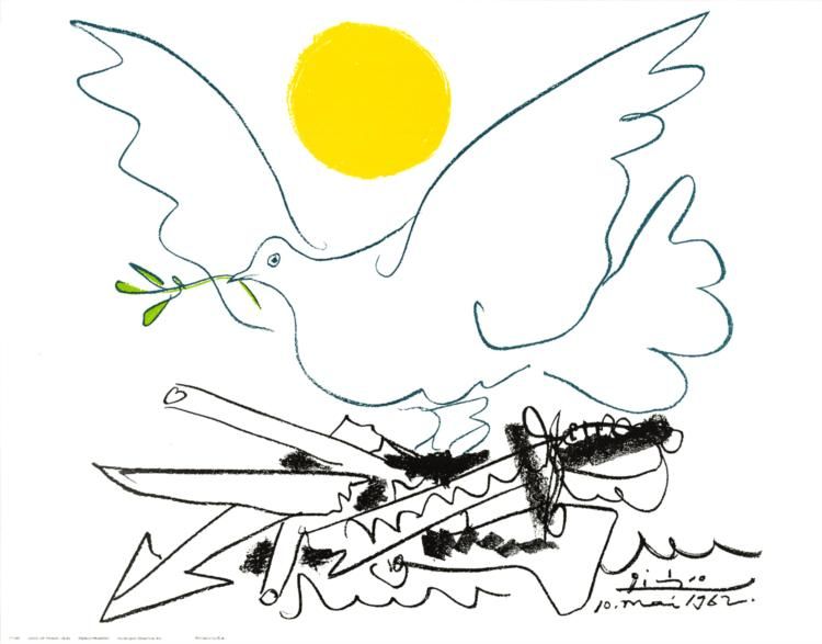 Pablo Picasso Dove Of Peace Sun Offset Art Print