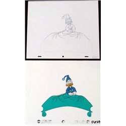 Sleeping Cap Donald Duck Cel Drawing Orig Animation Art