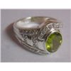 Image 1 : 4.490g Ring of Peridot and CZ Sterling Silver
