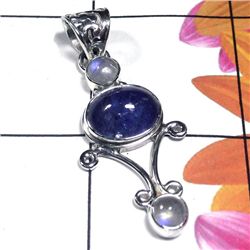 3.75g Pendant of Tanzanite and Pearl Sterling Silver