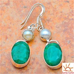 3.10g Earring of Emerald Sterling Silver