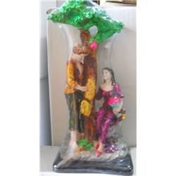 Beautiful Loving Couple Sitting Under Tree Polystone Statue Height:18 inch, width: 11 inch