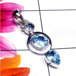 3.50g Pendant of Blue Topaz Sterling Silver