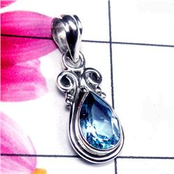 3.10g Pendant of Blue Topaz Sterling Silver