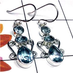 4.80g Earring of Blue Topaz Sterling Silver