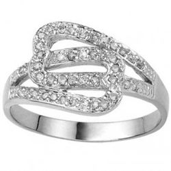 Vintage 0.925 Silver 22pcs/0.11Ct Diamond Accent Ring