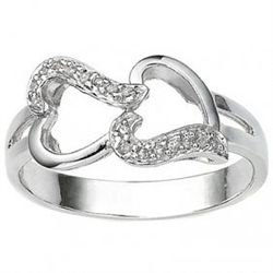Infinity Heart 0.925 Silver 17pcs Diamond Promise Ring