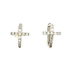 Natural .33ct Diamond Hoop Earrings Sterling Silver