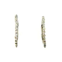 Genuine .25ct Diamond Hoop Earrings Sterling Silver
