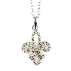 Genuine .14ct Diamond Flower Pendant Sterling Silver