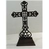Image 1 : CONTEMPORARY CAST IRON STYLIZED CROSS ON BASE