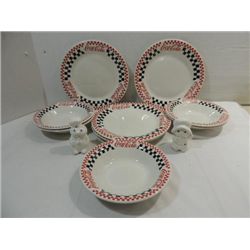 LOT 11 (9) COCA-COLA SODA FOUNATAIN PLATES & BOWLS