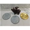 Image 2 : LOT 8 COLLECTIBLES: CAST IRON ELEPHANT, CRYSTAL