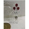 Image 3 : LOT 8 COLLECTIBLES: CAST IRON ELEPHANT, CRYSTAL