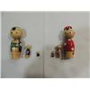 Image 1 : PAIR VINTAGE WOOD JAPANESE NESTED MINIATURE FIGURE