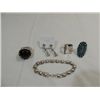 Image 1 : LOT 5 VINTAGE STERLING SILVER (3) RINGS, EARRINGS