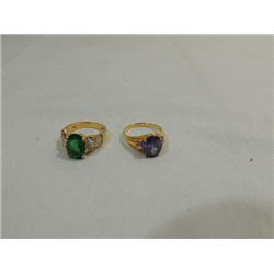 LOT LADY'S RINGS 18KT GOLD PLATED OVER STRELING