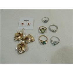 LOT 7 VINTAGE ESTATE JEWELRY: (5) RINGS (2 10KT