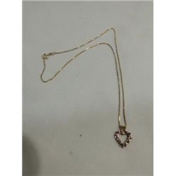 VINTAGE 18K GOLD OVER STERLING NECKLACE: 9 DIAMOND