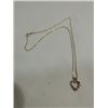 Image 1 : VINTAGE 18K GOLD OVER STERLING NECKLACE: 9 DIAMOND