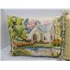 Image 3 : LOT 2 VINTAGE NEEDLE POINT PILLOWS; FLORAL PATTERN