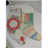 Image 2 : LOT 4 VINTAGE HAND STITCHED QUILT LARGE STOCKINGS